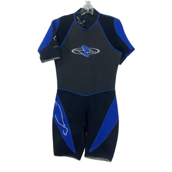 Copy - NWT U.S. Divers Men's M Short Wetsuit Black & Blue - Picture 1 of 5